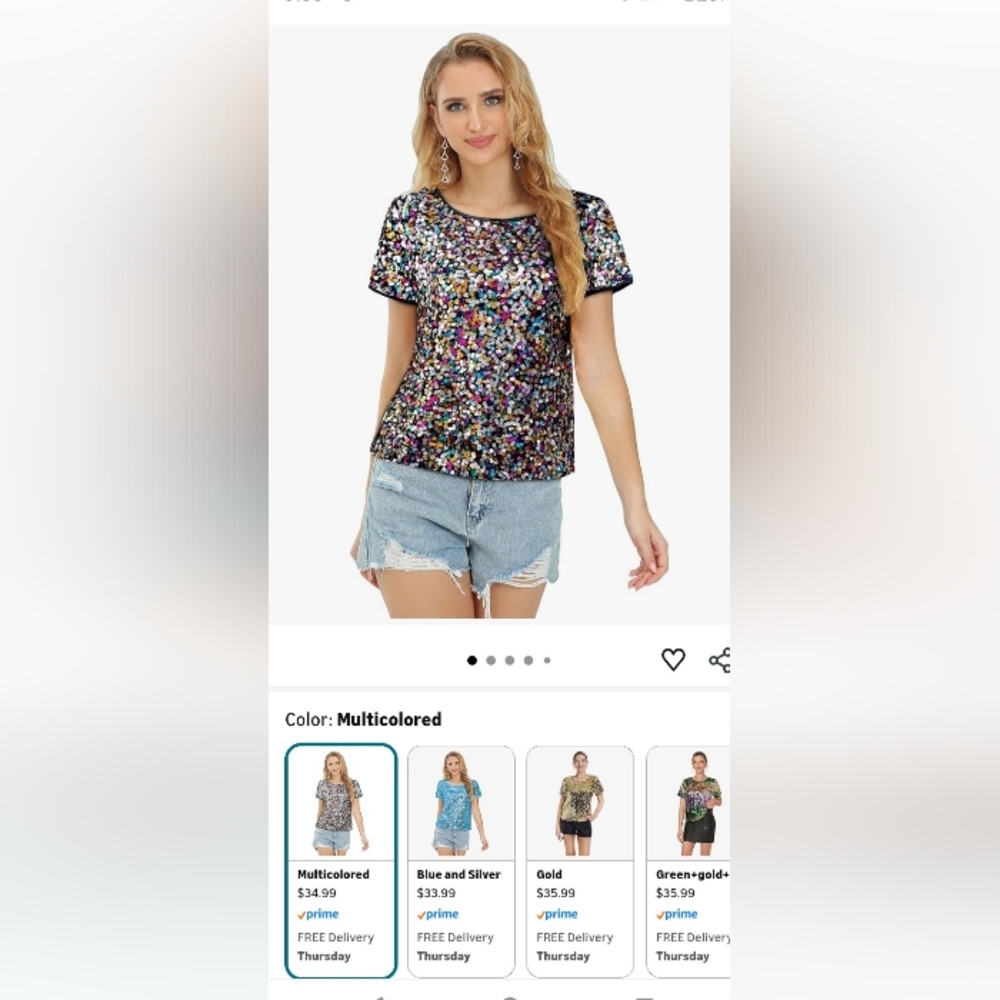 Multicolored Sequin Women's Top